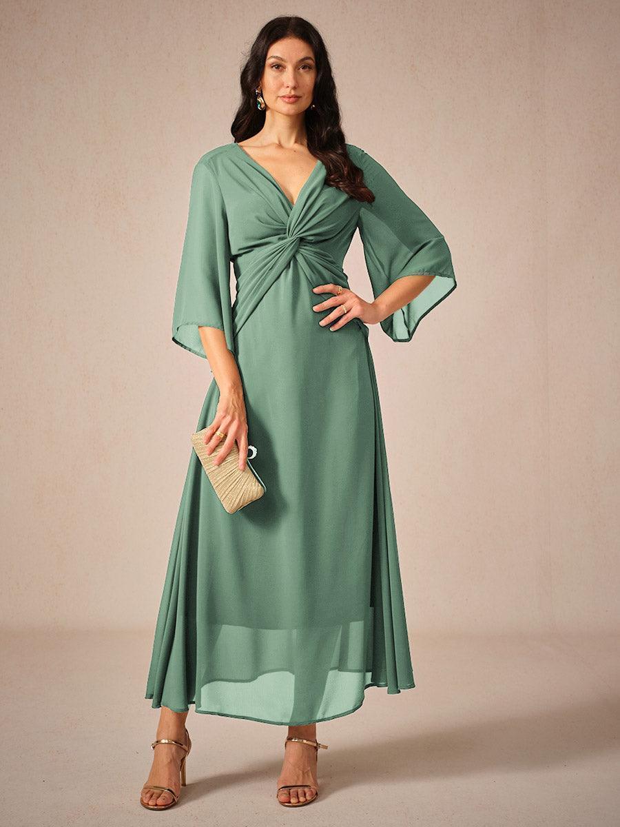 Twisted Ruffle Pearl yarn Maxi Dress