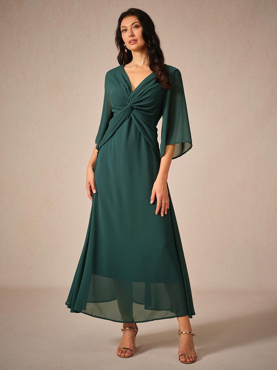 Twisted Ruffle Pearl yarn Maxi Dress