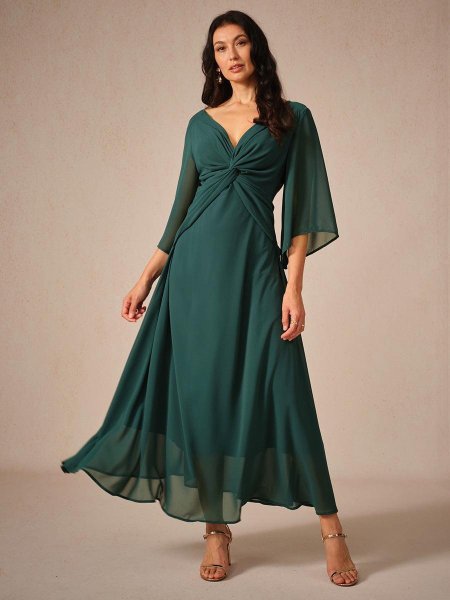 Twisted Ruffle Pearl yarn Maxi Dress