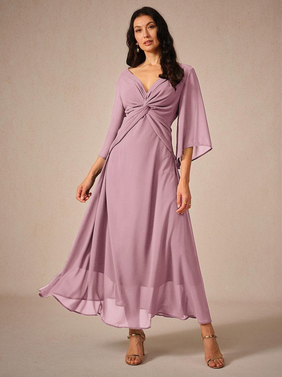 Twisted Ruffle Pearl yarn Maxi Dress