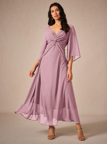 Twisted Ruffle Pearl yarn Maxi Dress