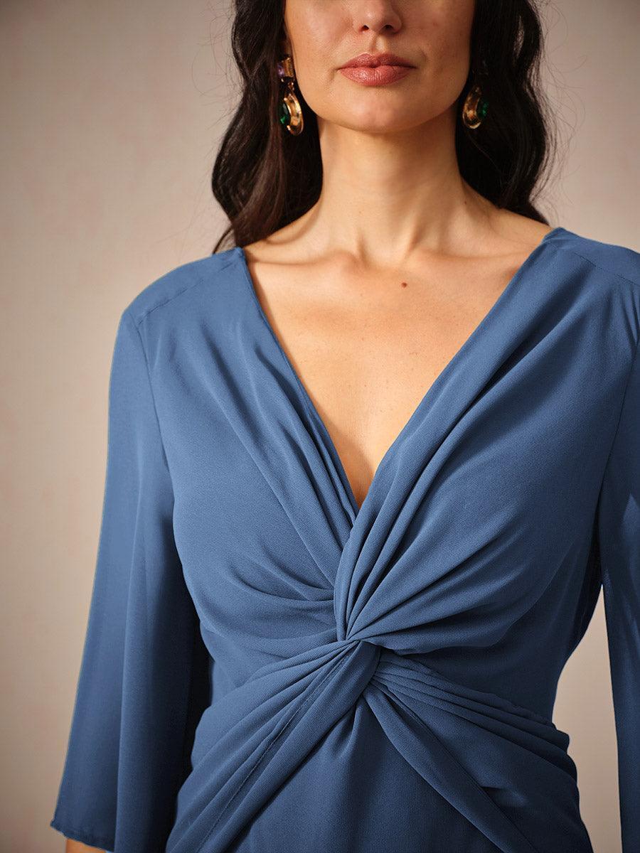 Twisted Ruffle Pearl yarn Maxi Dress