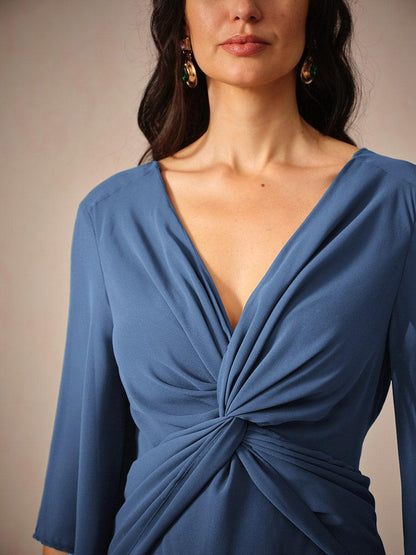 Twisted Ruffle Pearl yarn Maxi Dress
