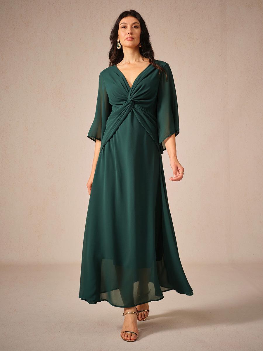 Twisted Ruffle Pearl yarn Maxi Dress