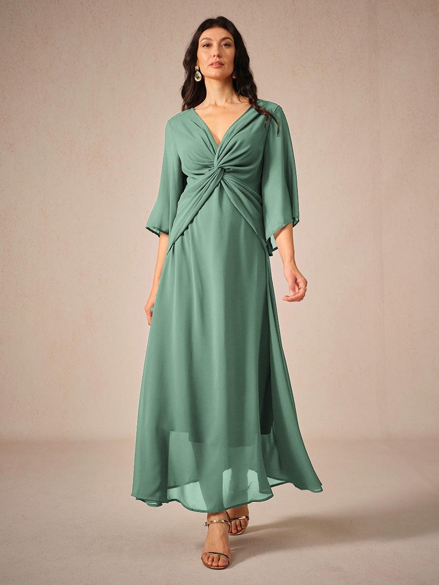 Twisted Ruffle Pearl yarn Maxi Dress