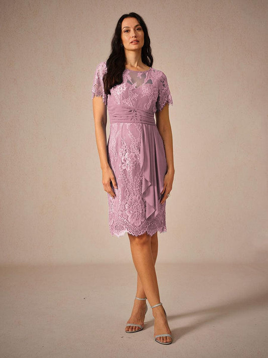 Lace Tiered Chiffon Dress
