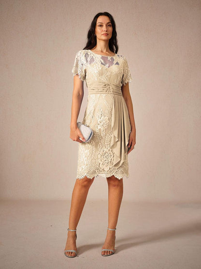 Lace Tiered Chiffon Dress