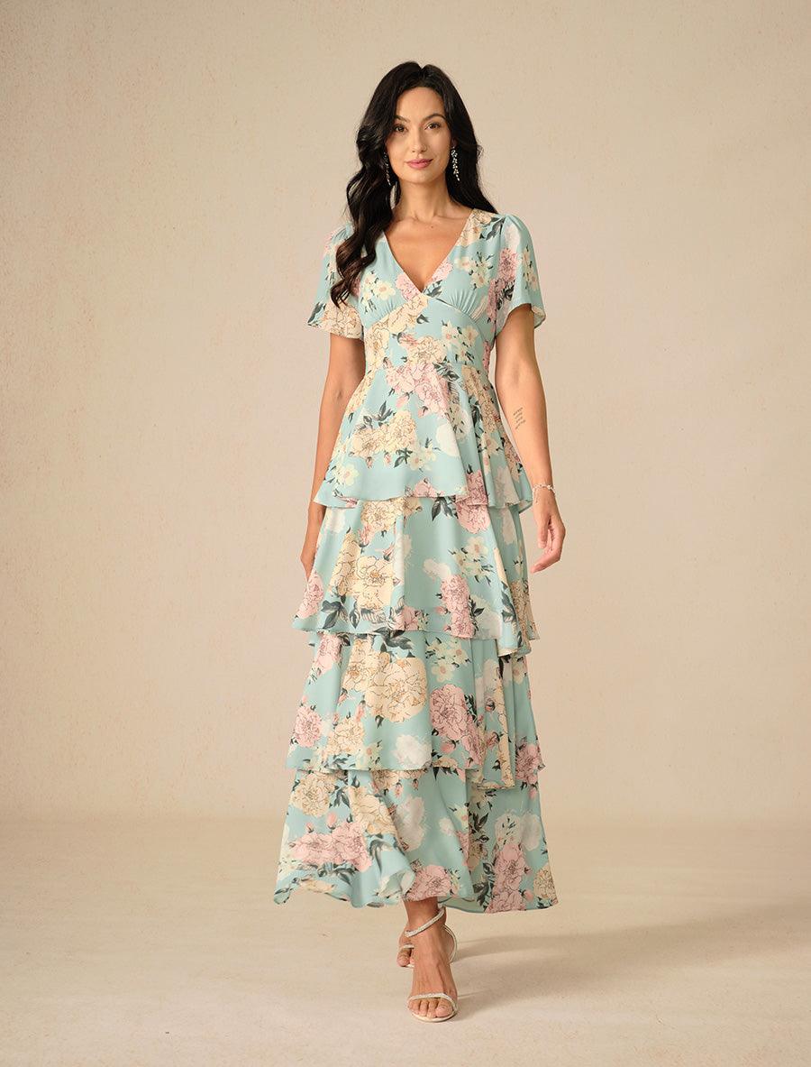 Romantic Tiered Floral Maxi Dress