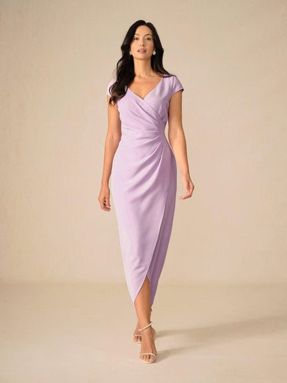 Elegant Dusty Rose Wrap Dress