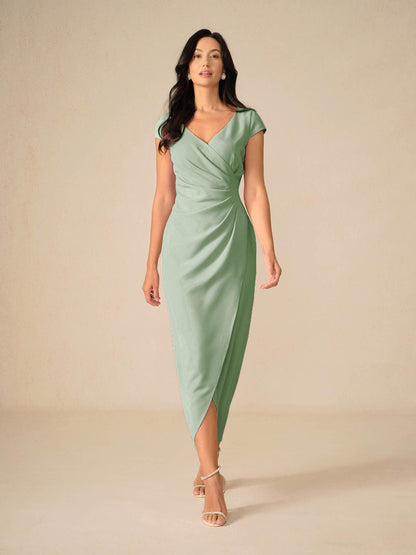Elegant Dusty Rose Wrap Dress