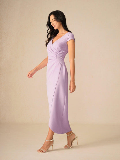 Elegant Dusty Rose Wrap Dress