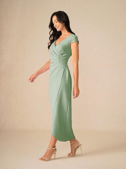 Elegant Dusty Rose Wrap Dress