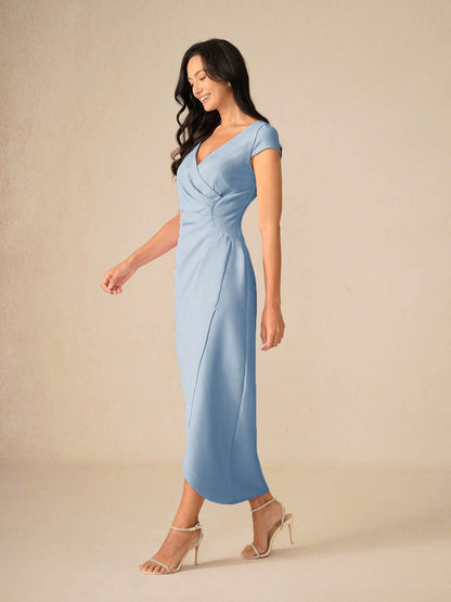 Elegant Dusty Rose Wrap Dress