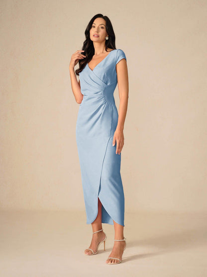 Elegant Dusty Rose Wrap Dress