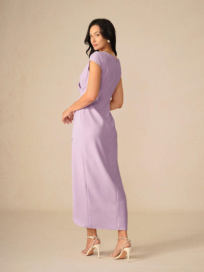 Elegant Dusty Rose Wrap Dress