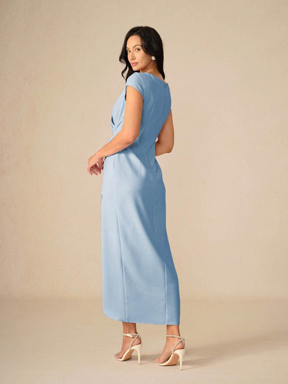 Elegant Dusty Rose Wrap Dress