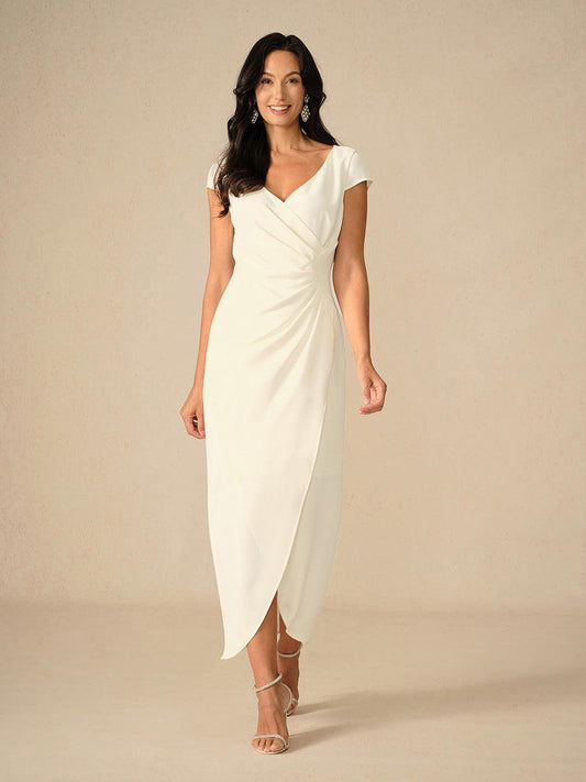 Elegant White Wedding Wrap Dress