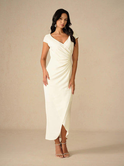 Elegant Dusty Rose Wrap Dress