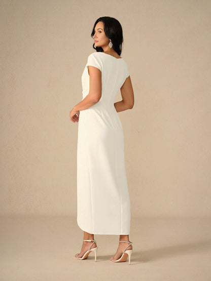 Elegant Dusty Rose Wrap Dress