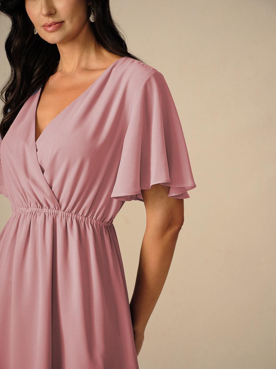 Elegant Pastel Green A-Line Chiffon Dress