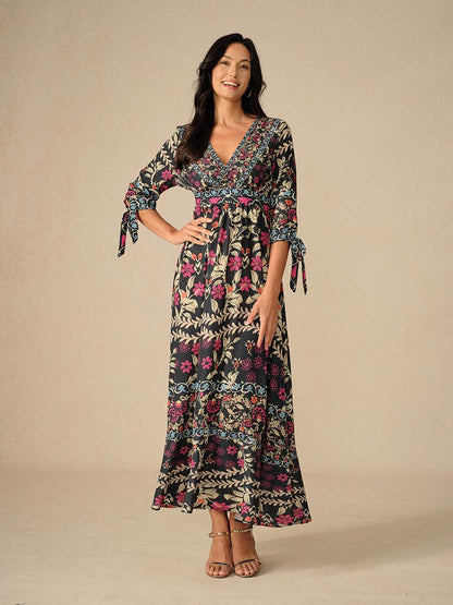 Bohemian Floral Chiffon Maxi Dress