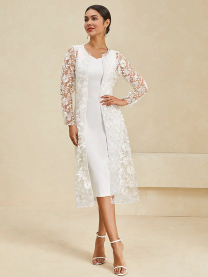 Long Floral Embroidered Lace Jacket