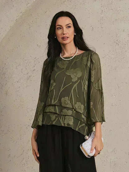 Chiffon Floral Layered Blouse