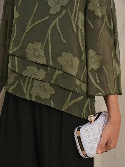 Chiffon Floral Layered Blouse