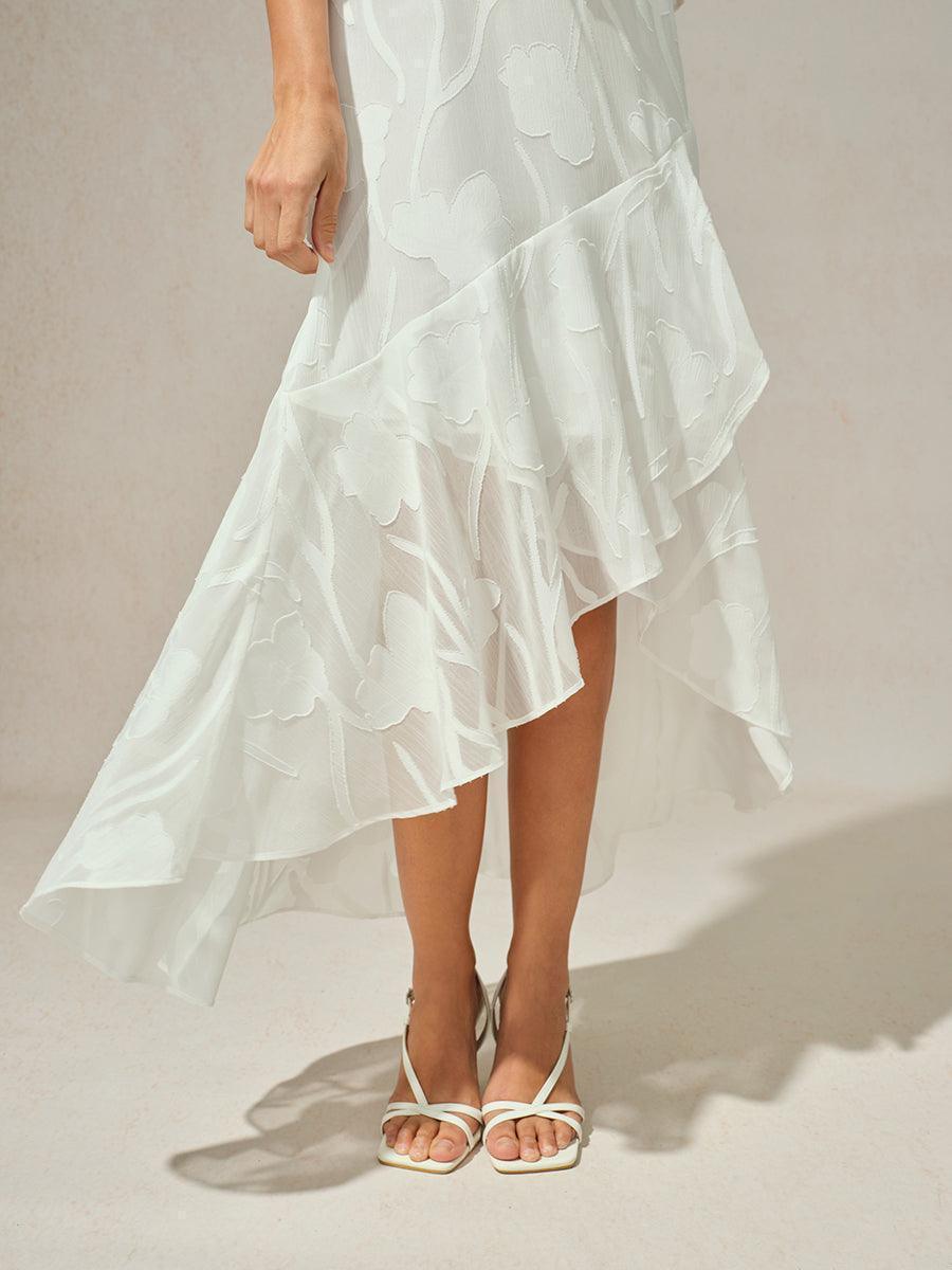 Maxikleid aus Satin mit Batikmuster