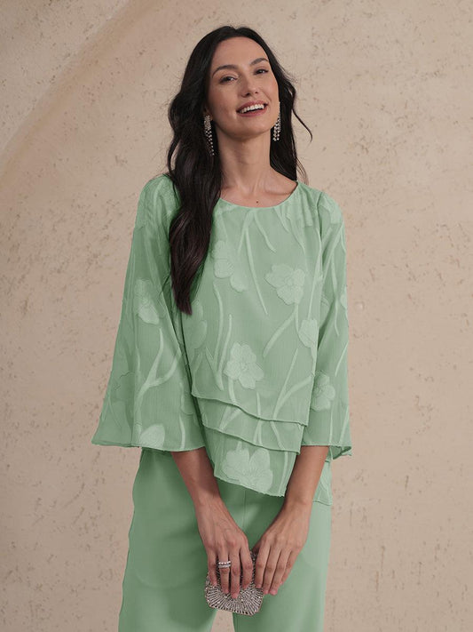 Chiffon Floral Layered Blouse