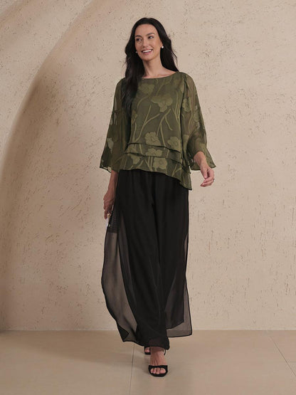 Chiffon Floral Layered Blouse