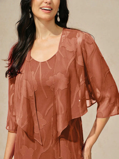 Floral Sheer Chiffon 3/4 Sleeve Shrug