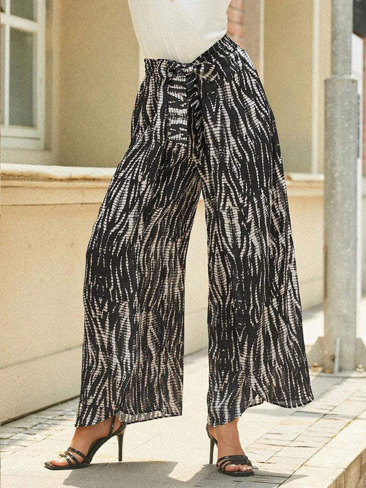 Schlichte Hose mit weitem Bein und hoher Taille