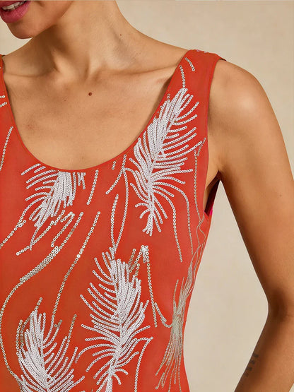 Elegant Mandarin Collar Sequin Twinset