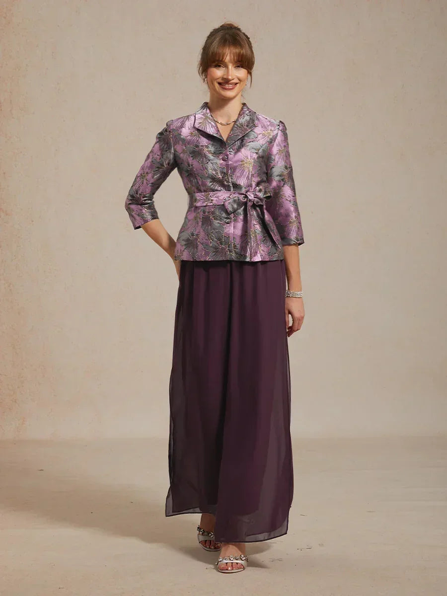 Pantalon droit avec superposition en chiffon à fente sur la jambe