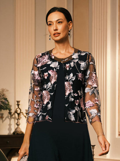 Floral Embroidered Mesh Jacket