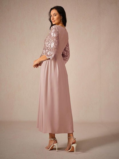 Ruffle Ruched Lace Maxi Dress