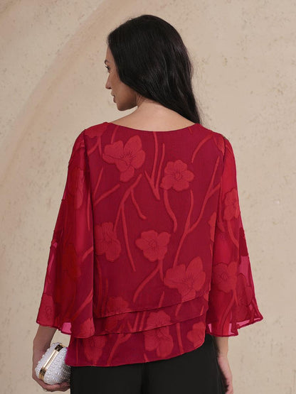 Chiffon Floral Layered Blouse