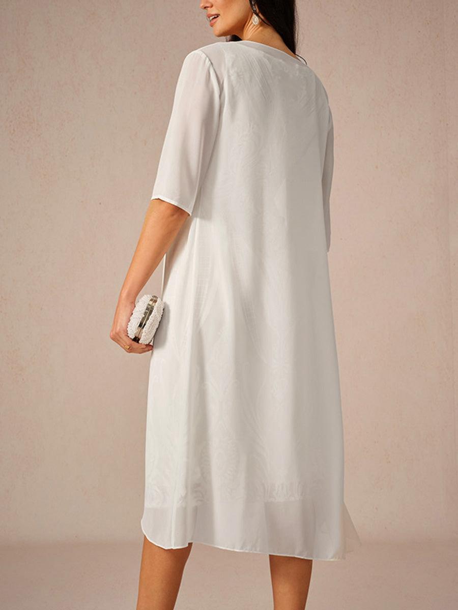 Chiffon Lightweight Half Sleeve Cover-Up