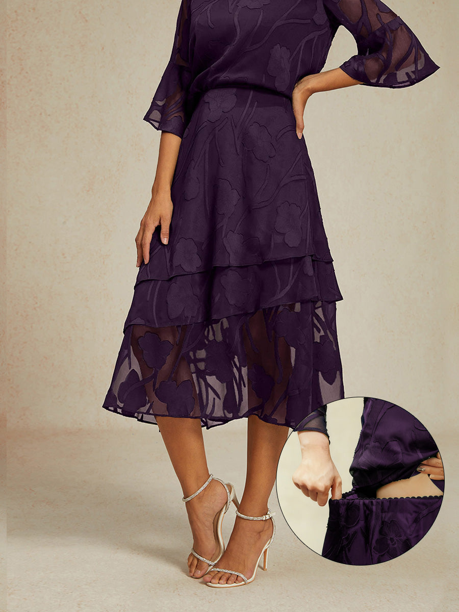 Bloemen Chiffon Midi Rok