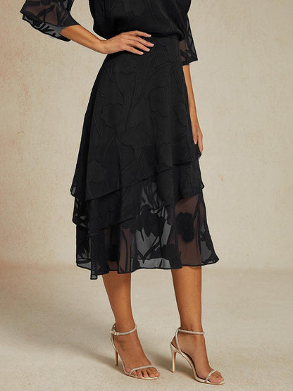 Jupe midi en mousseline fleurie