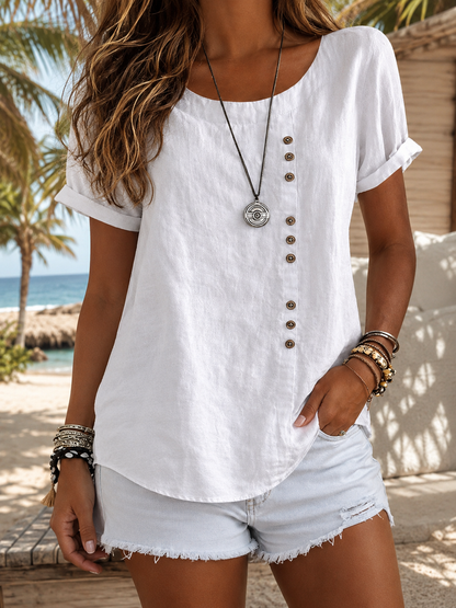Women's 100% Button Cotton Blouse