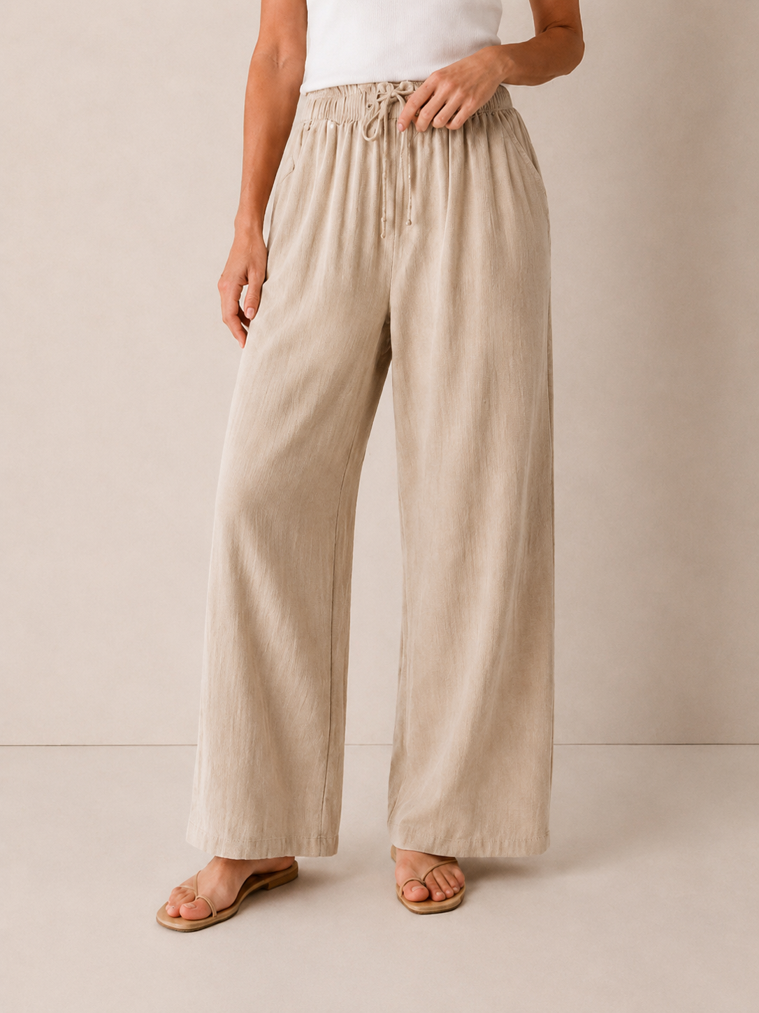 Premium Linen Wide-Leg Culottes