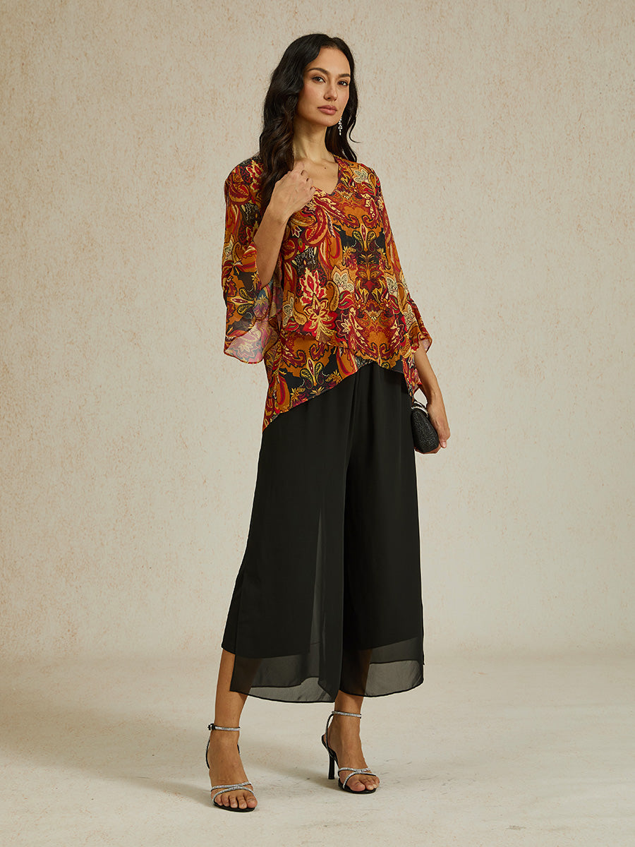 Schlichte Hose mit weitem Bein und hoher Taille
