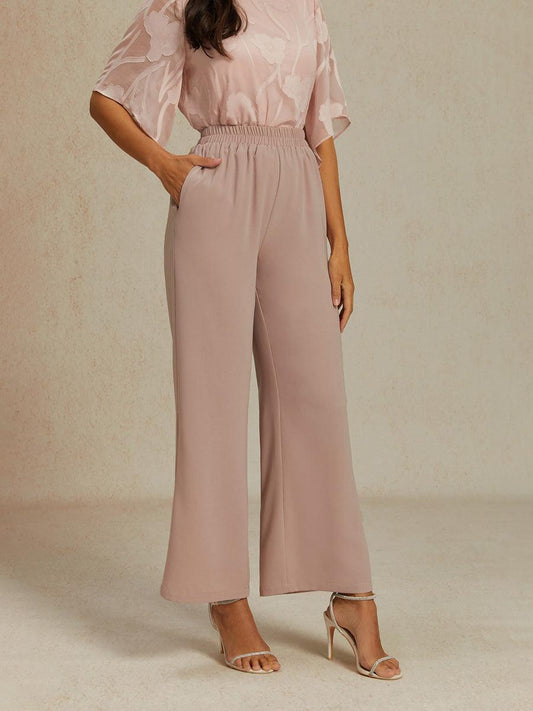Schlichte Hose mit weitem Bein und hoher Taille