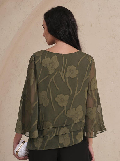 Chiffon Floral Layered Blouse