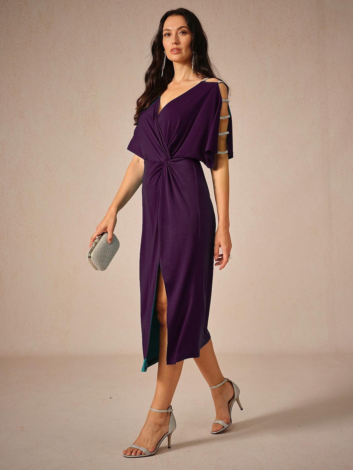 Cutout-Twisted-Eggplant-Knit-Dress-Eggplant-S11923180