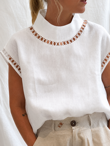 Women's Crew Neck 100% Cotton Blouse