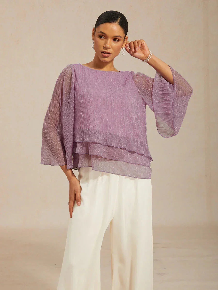 Chiffon Bloemenlaagjes Blouse