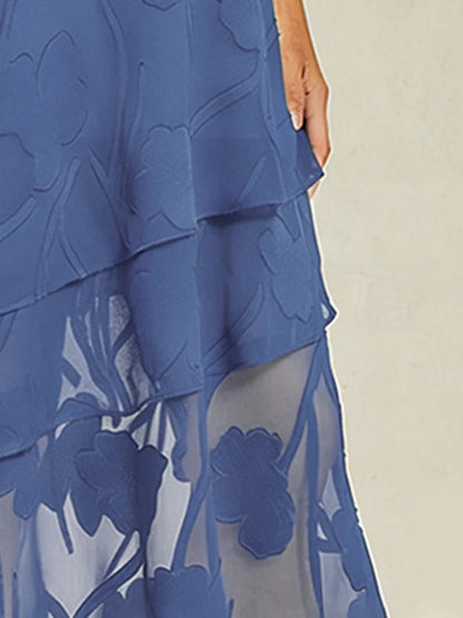 Floral Chiffon Midi Skirt